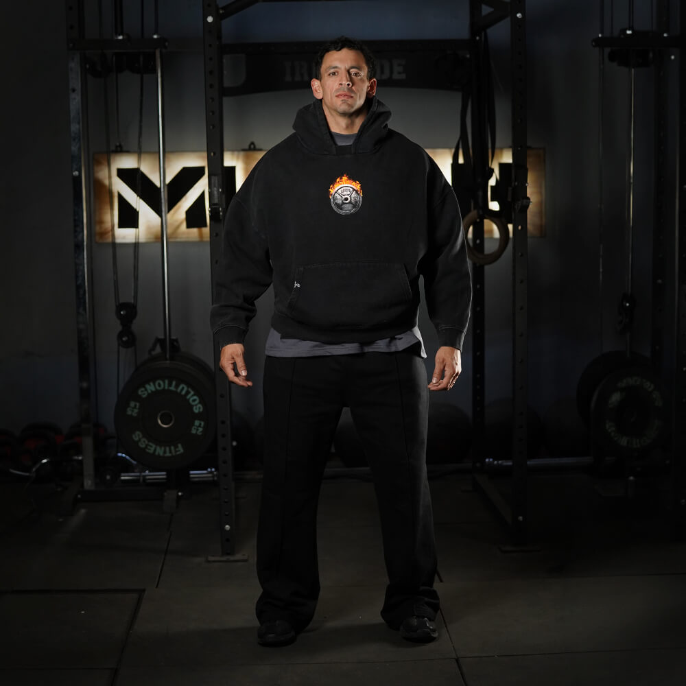 Premium Boxy Fit Hoddie ONIX Born in Fire - Acid Black