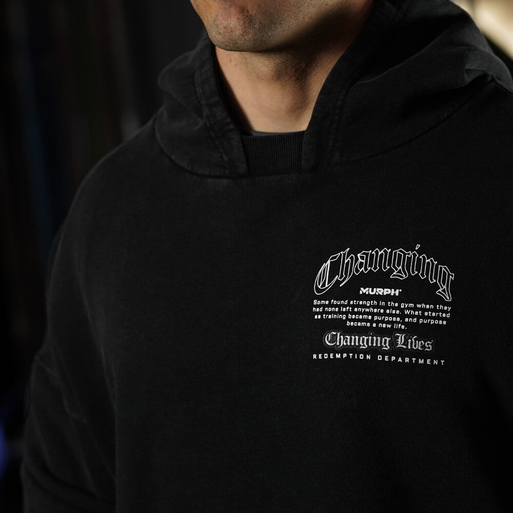 Premium Boxy Fit Hoddie ONIX CHANGING LIVES - Acid Black