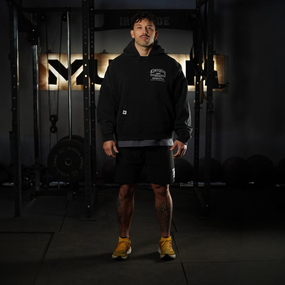 Premium Boxy Fit Hoddie ONIX CHANGING LIVES - Acid Black