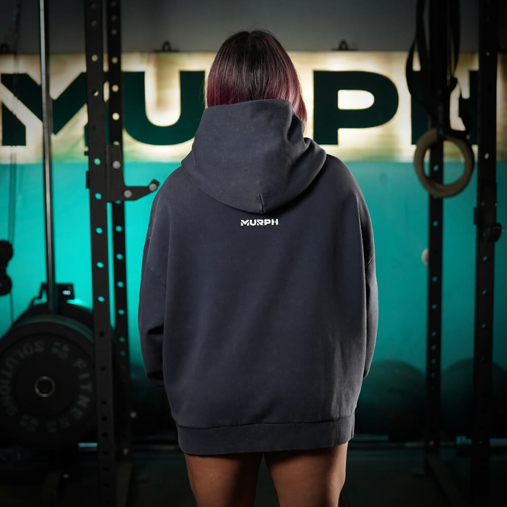 Premium Boxy Fit Hoddie ONIX Skull logo - Acid Blue