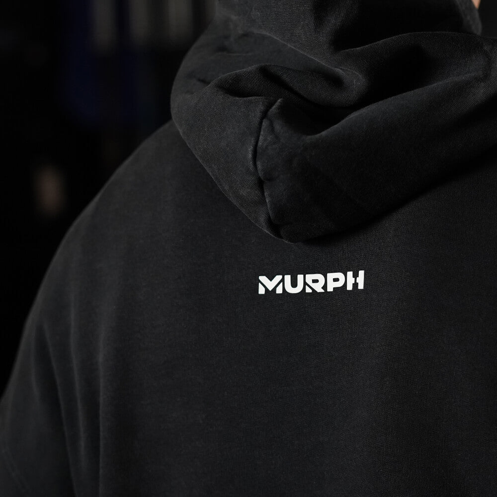 Premium Boxy Fit Hoddie ONIX Skull Logo - Acid Black