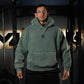 Premium Boxy Fit Hoddie ONIX Skull logo - Acid Green