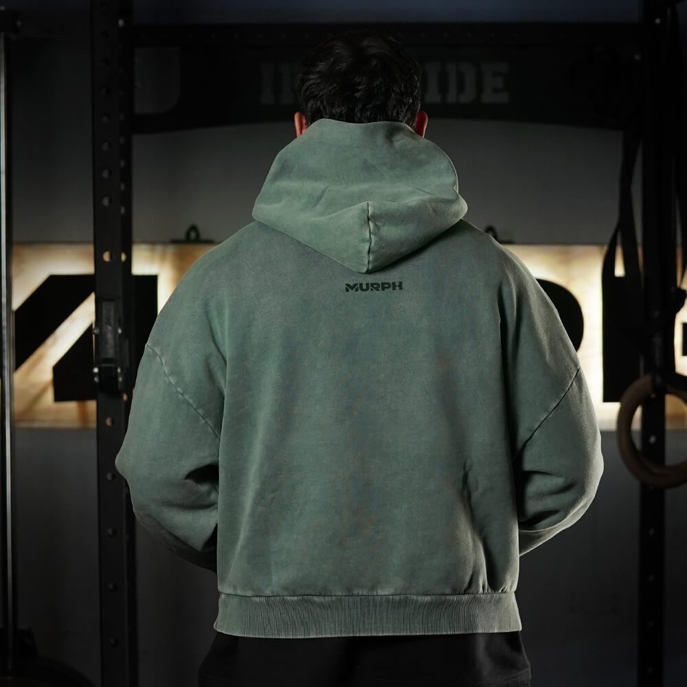Premium Boxy Fit Hoddie ONIX Skull logo - Acid Green