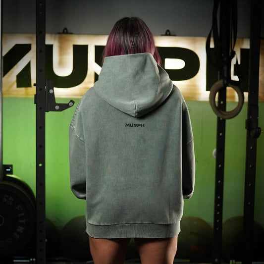 Premium Boxy Fit Hoddie ONIX Skull logo - Acid Green