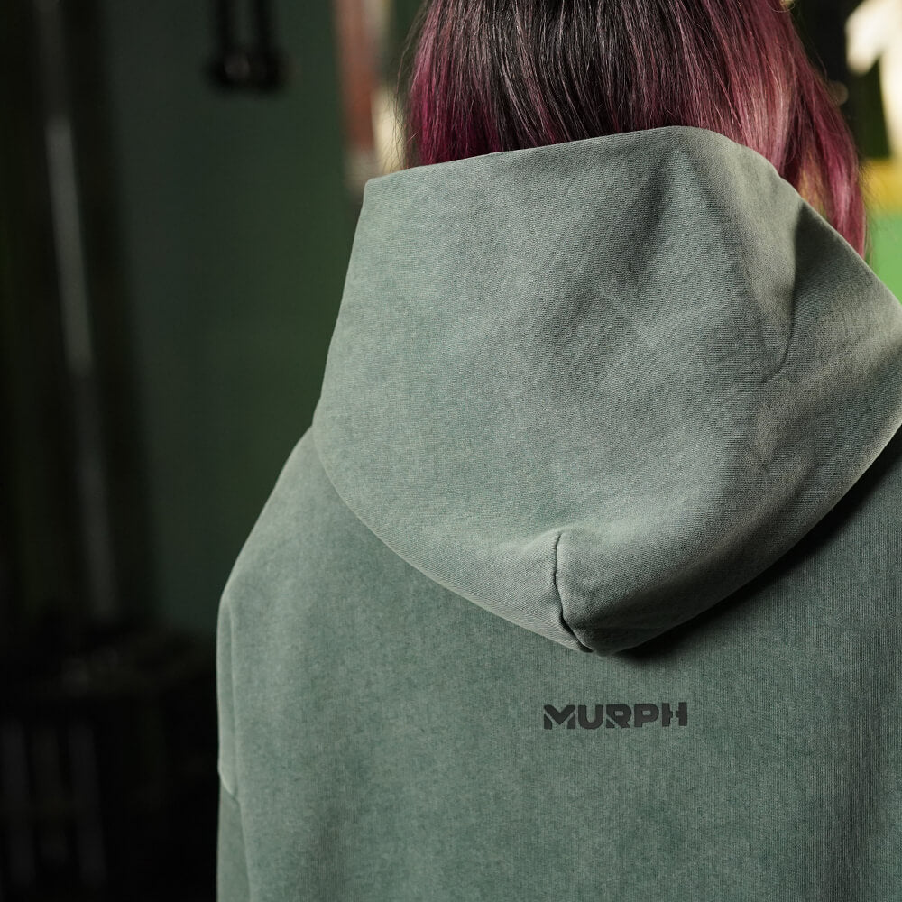 Premium Boxy Fit Hoddie ONIX Skull logo - Acid Green