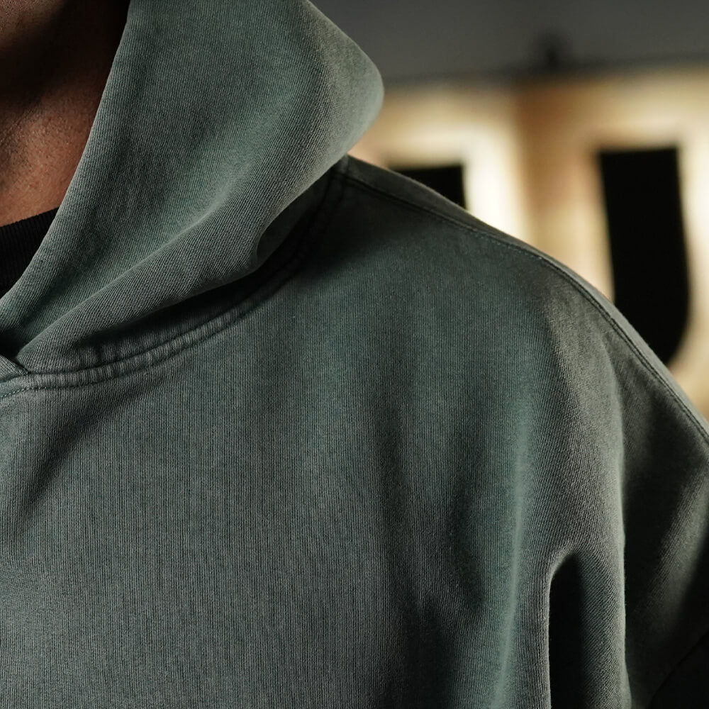 Premium Boxy Fit Hoddie ONIX Skull logo - Acid Green