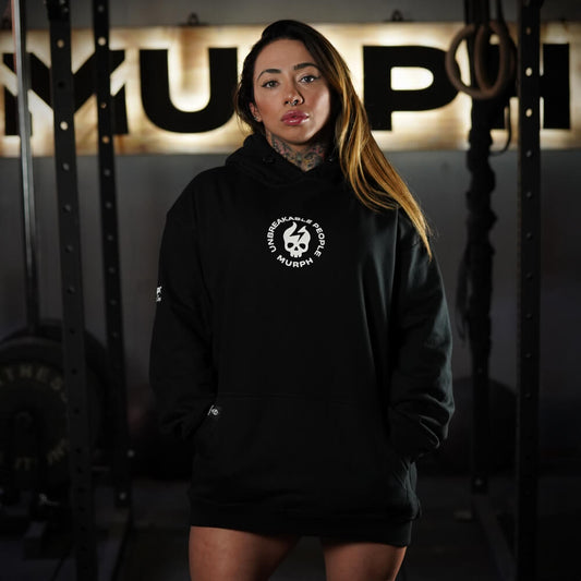 Premium Oversize Hoddie Skull Logo - Black