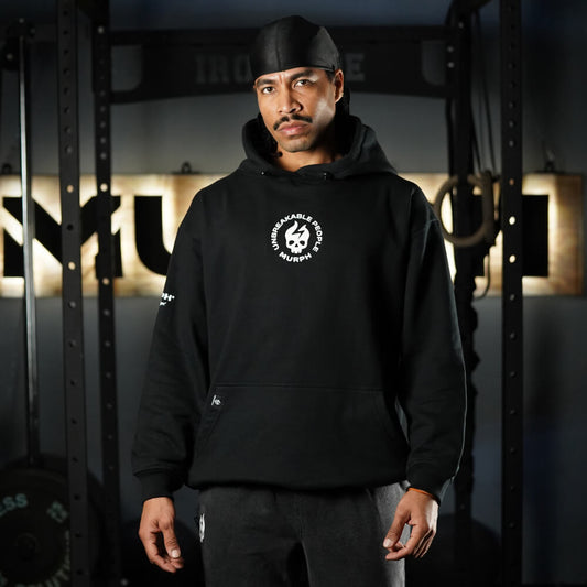 Premium Oversize Hoddie Skull Logo - Black