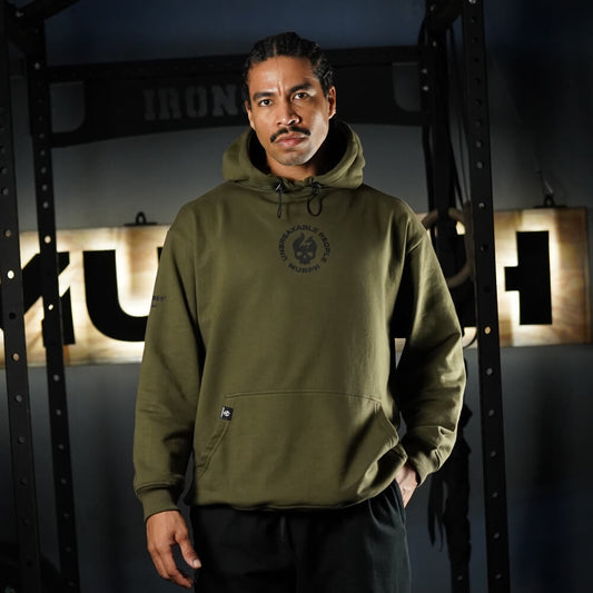 Premium Oversize Hoddie Skull Logo - Tactical Green