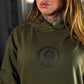 Premium Oversize Hoddie Skull Logo - Tactical Green