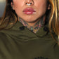 Premium Oversize Hoddie Skull Logo - Tactical Green