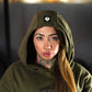 Premium Oversize Hoddie Skull Logo - Tactical Green