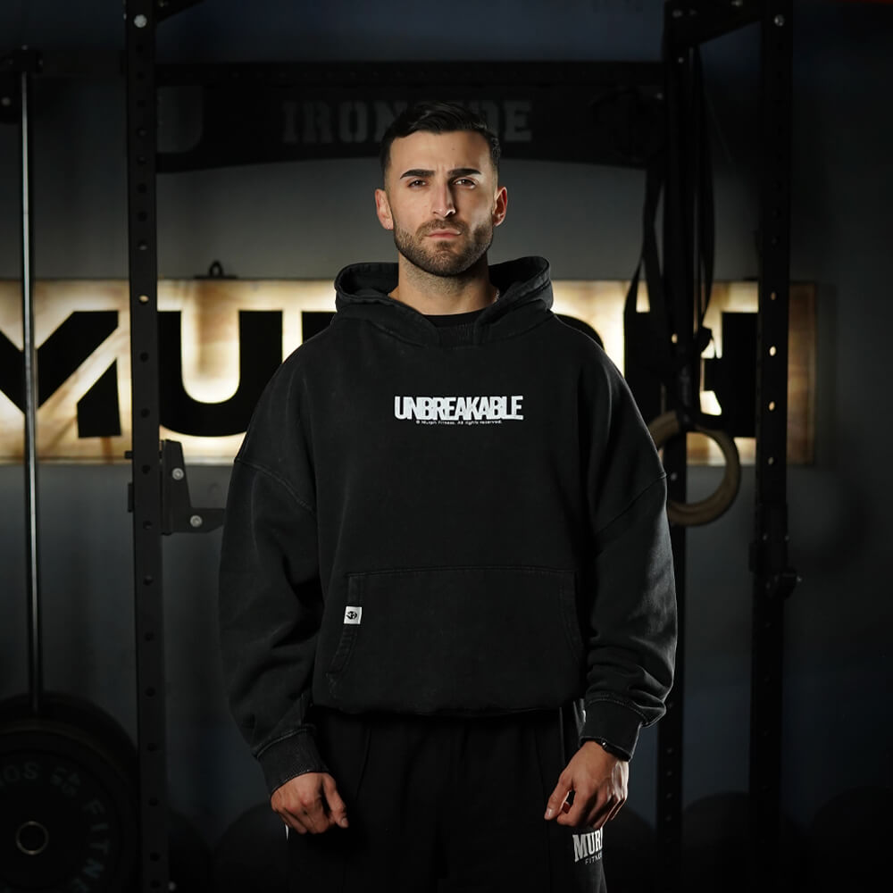 Premium Boxy Fit Hoddie ONIX UNBREAKABLE - Acid Black