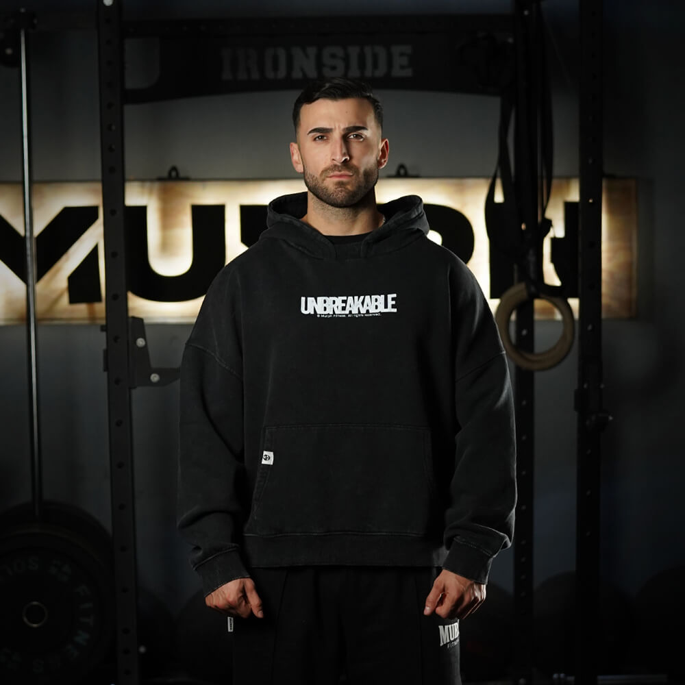 Premium Boxy Fit Hoddie ONIX UNBREAKABLE - Acid Black