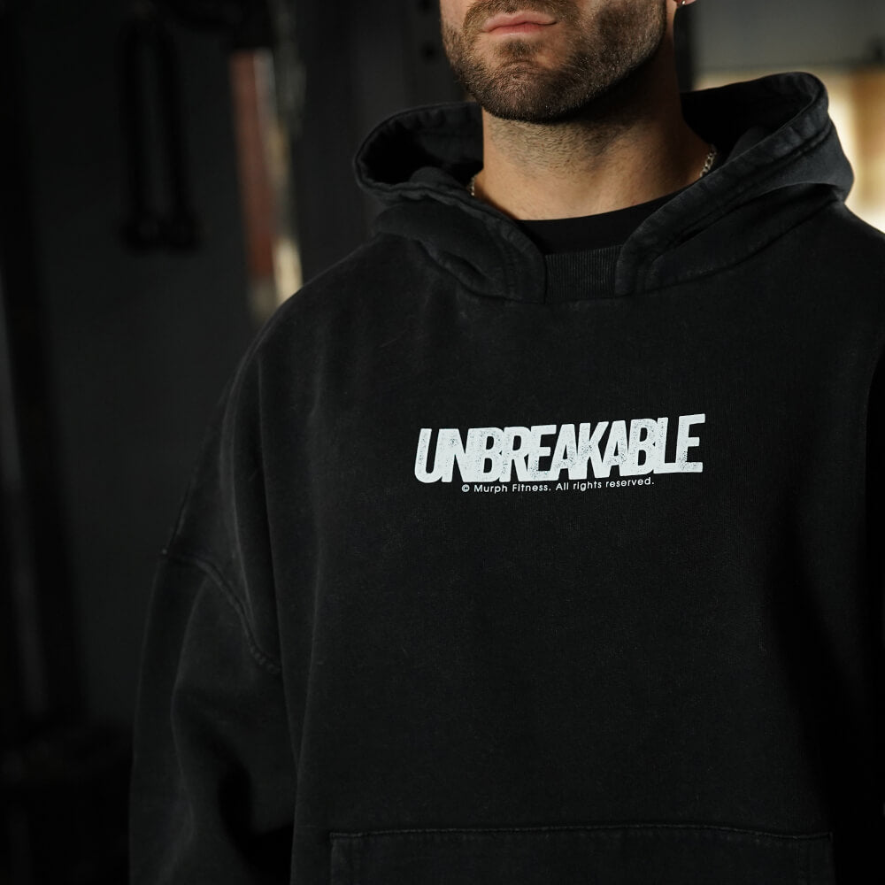 Premium Boxy Fit Hoddie ONIX UNBREAKABLE - Acid Black