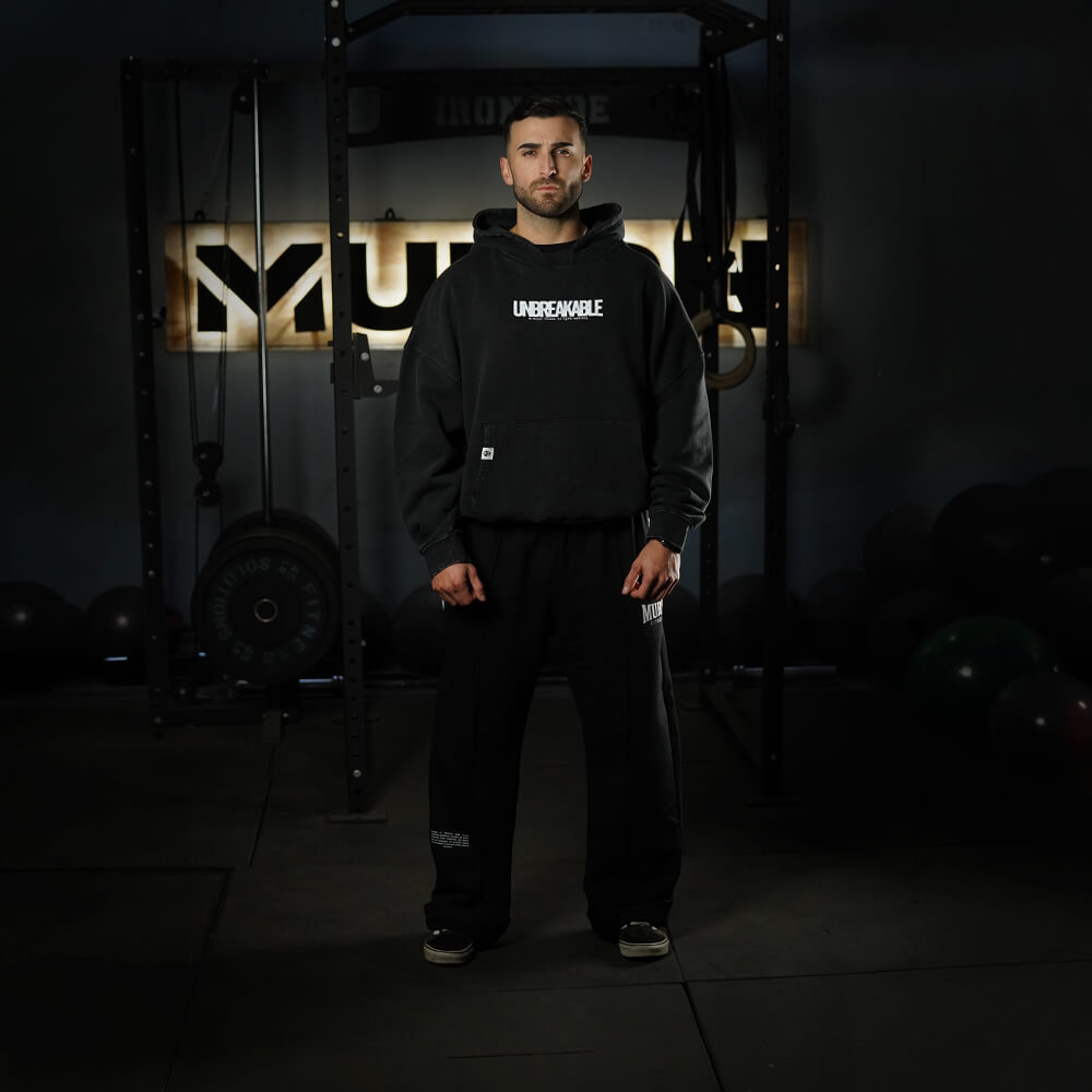 Premium Boxy Fit Hoddie ONIX UNBREAKABLE - Acid Black