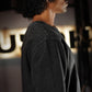 Oversize Long Crewneck Skull Logo - Acid Black