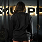 Oversize Long Crewneck Skull Logo - Acid Black