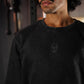 Oversize Long Crewneck Skull Logo - Acid Black