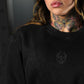 Oversize Long Crewneck Skull Logo - Acid Black