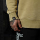 Oversize Long Crewneck Skull Logo - Acid Cream