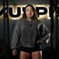 Oversize Crop Crewneck Skull Logo - Acid Black