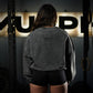 Oversize Crop Crewneck Skull Logo - Acid Black