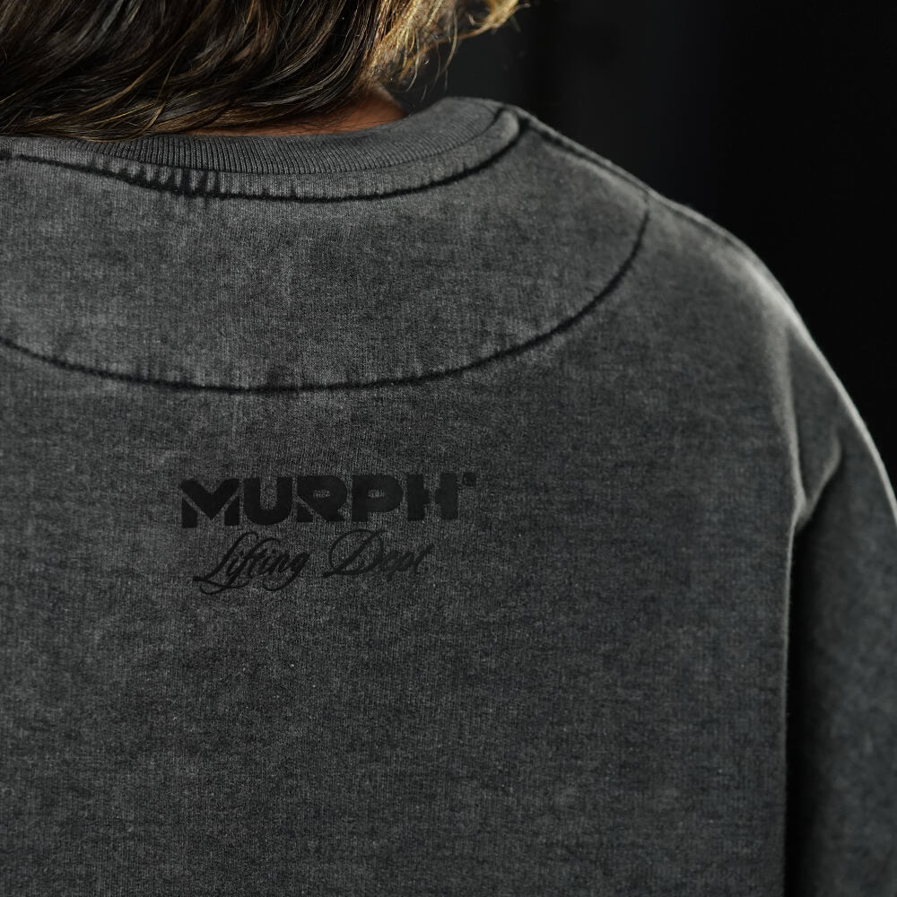 Oversize Crop Crewneck Skull Logo - Acid Black