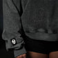 Oversize Crop Crewneck Skull Logo - Acid Black