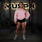 Oversize Crop Crewneck Skull Logo - Pink