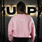 Oversize Crop Crewneck Skull Logo - Pink