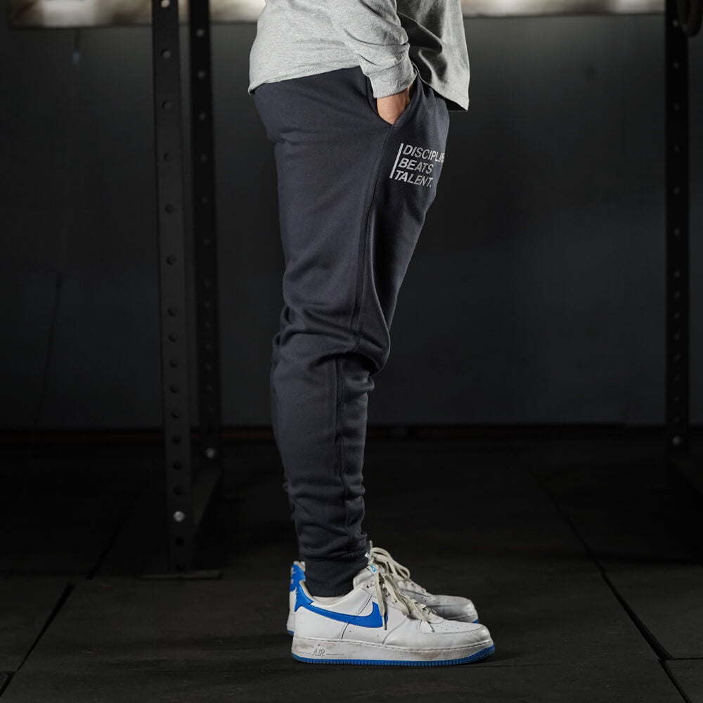 Fitted Jogger Discipline Beats Talent - Dark Grey