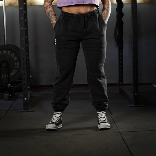 Premium Hybrid Jogger Skull Logo - Acid Black