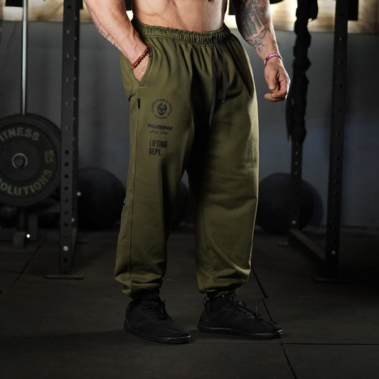 Premium Oversize Jogger Skull + Lifting Dept - Tactical Green
