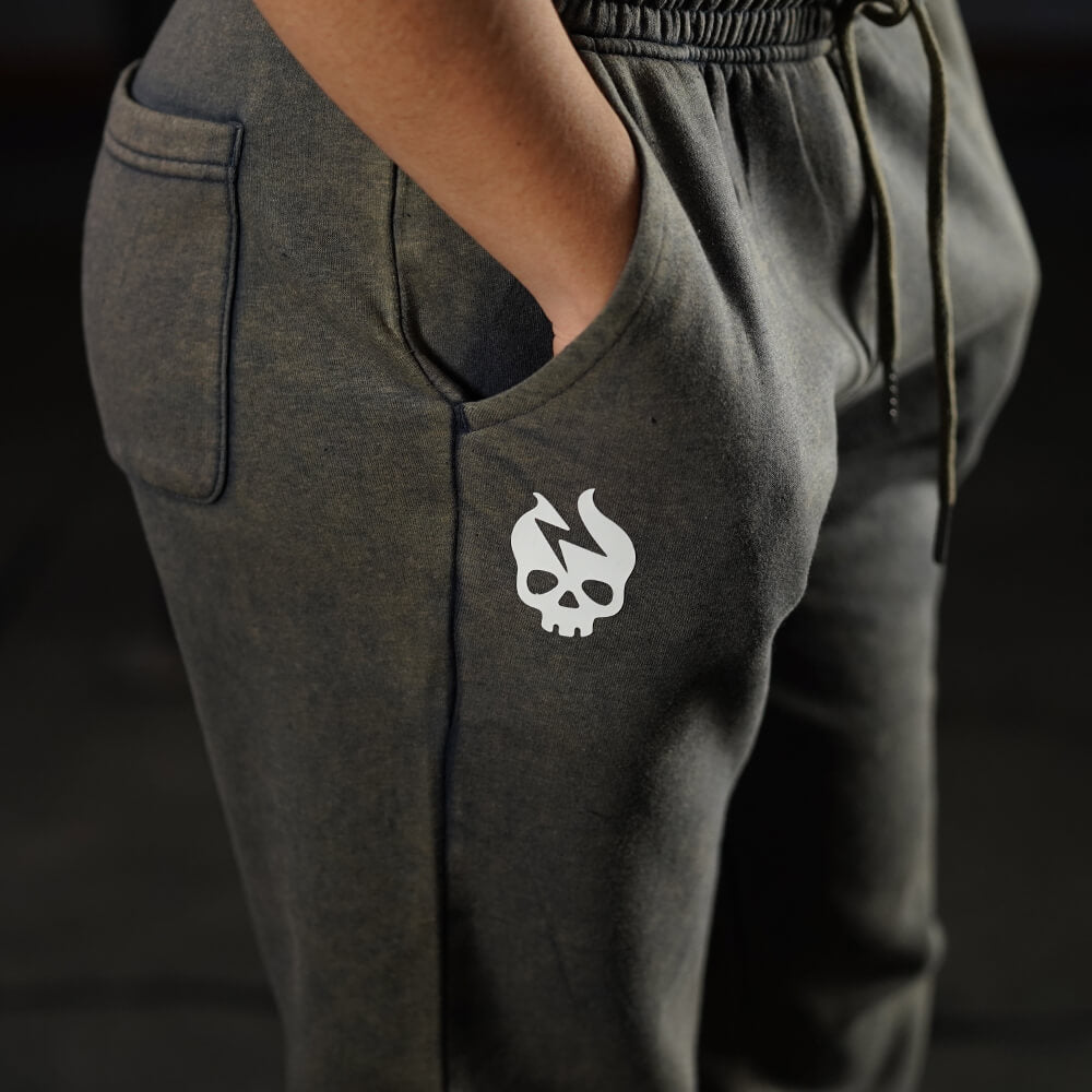 Premium Hybrid Jogger Skull Logo - Acid Navy