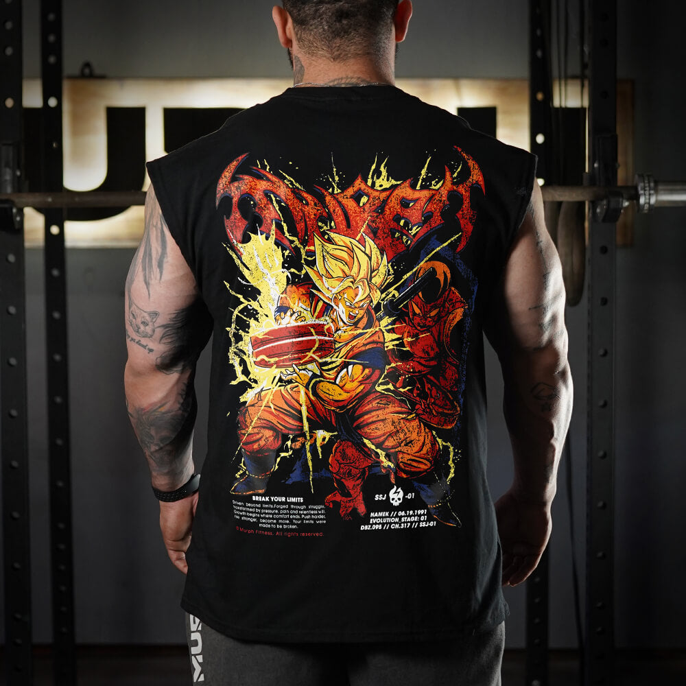 Polera Oversize Sleeveless THE UNBREAKABLE SAIYAN - Negro