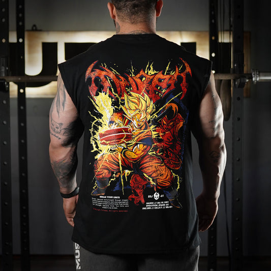 Polera Oversize Sleeveless THE UNBREAKABLE SAIYAN - Negro