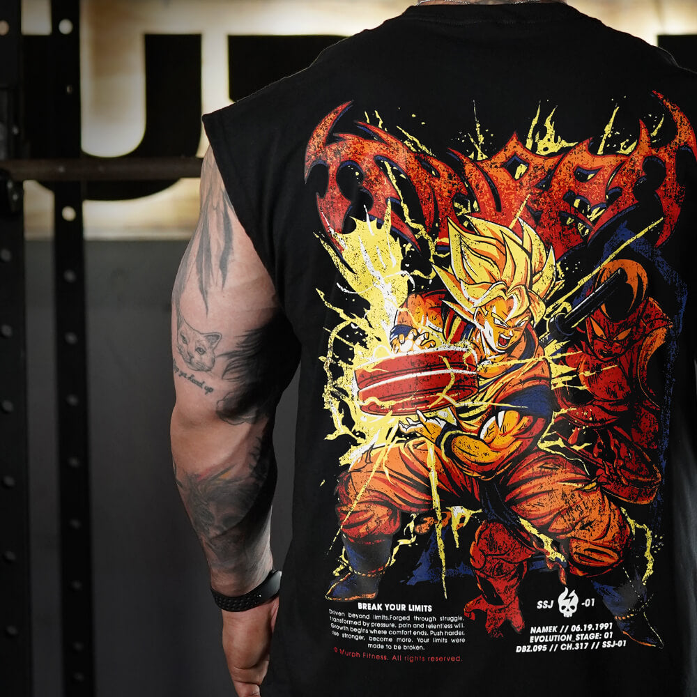 Polera Oversize Sleeveless THE UNBREAKABLE SAIYAN - Negro