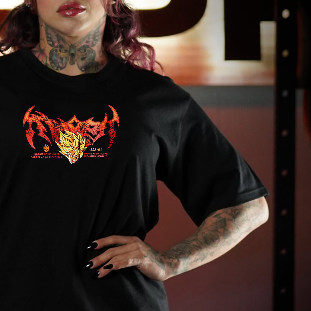 Polera Oversize THE UNBREAKABLE SAIYAN - Negro