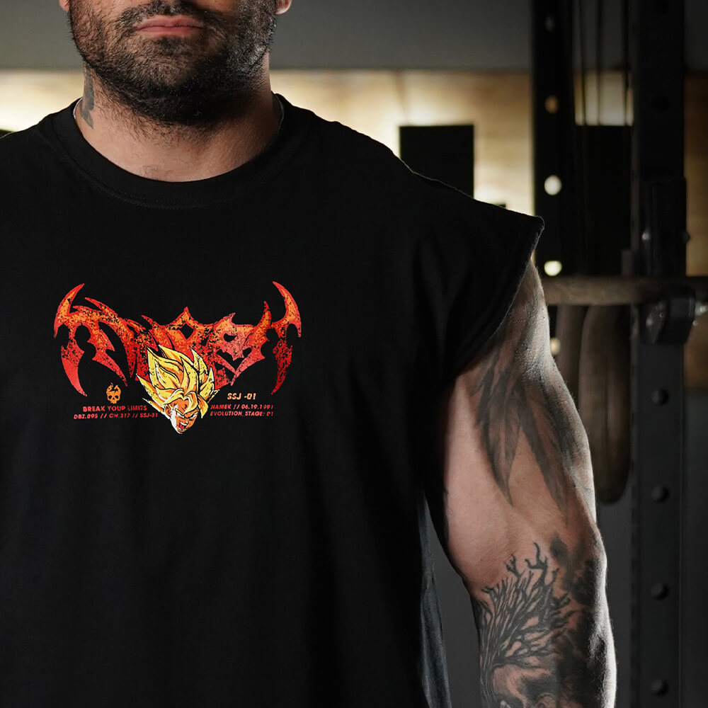 Polera Oversize Sleeveless THE UNBREAKABLE SAIYAN - Negro
