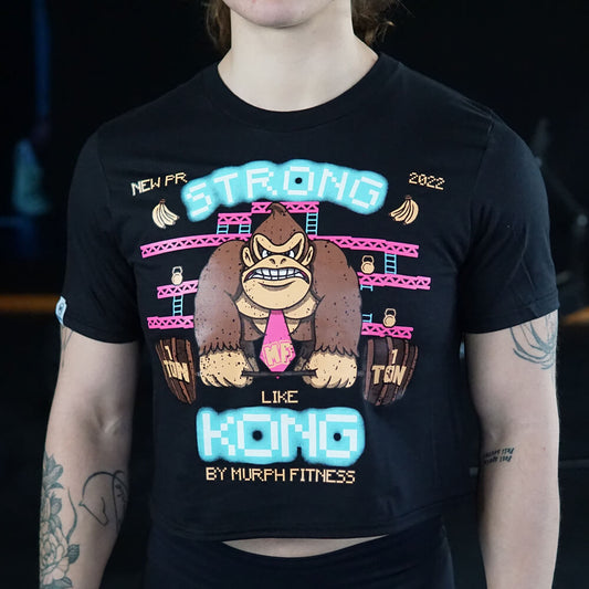 Crop Top Strong Like Kong - Negro