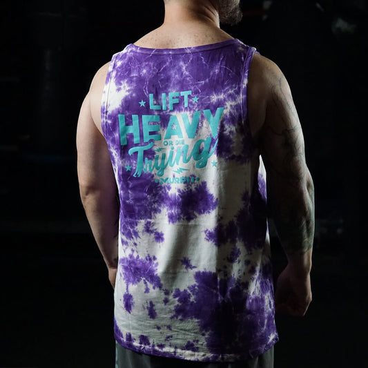 Musculosa Lift Heavy or Die Trying - Morado Tie Dye